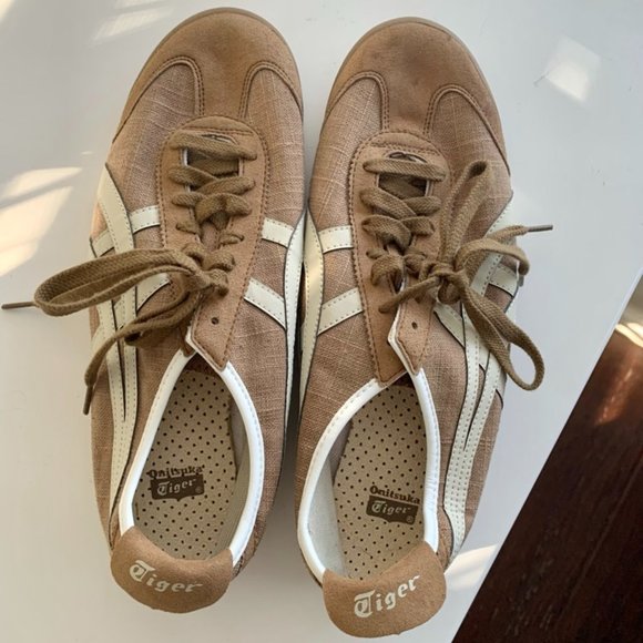 Brown and White Men's Sneakers - Picture 2 of 7